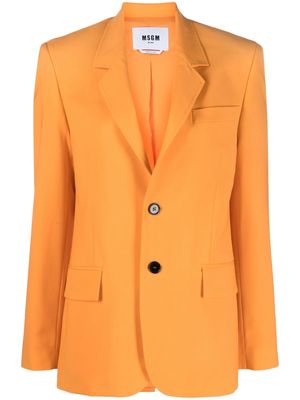 MSGM single-breasted wool blazer - Orange