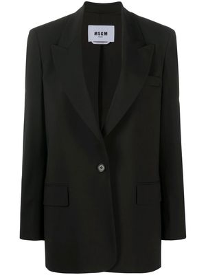 MSGM single-breasted wool-blend blazer - Black