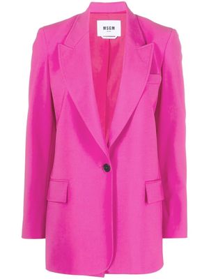 MSGM single-breasted wool-blend blazer - Pink