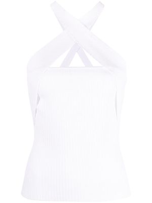 MSGM sleeveless ribbed-knit top - White