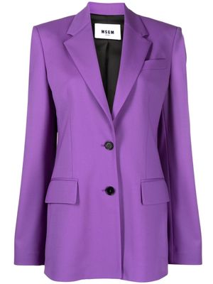 MSGM slim-cut single-breasted blazer - Purple