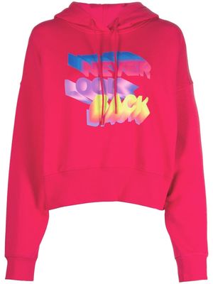 MSGM slogan-print hoodie - Pink