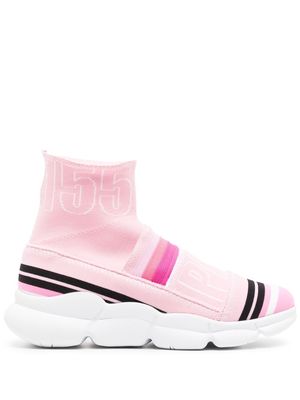 MSGM sock-style embroidered sneakers - Pink