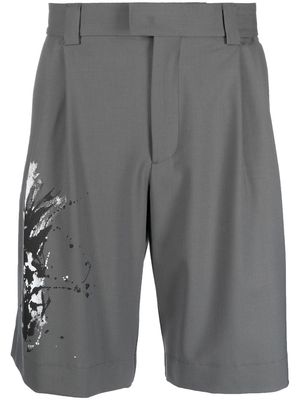 MSGM splatter-detail tailored-cut shorts - Grey