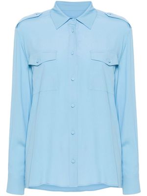 MSGM spread-collar long-sleeve shirt - Blue