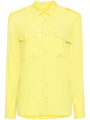 MSGM spread-collar long-sleeve shirt - Yellow