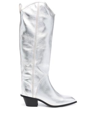 MSGM Stivale Donna metallic 55mm boots - Silver