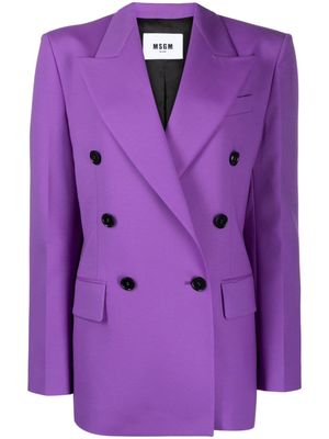 MSGM straight-cut double-breasted blazer - Purple