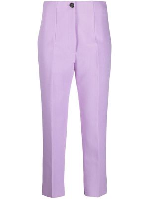 MSGM straight-leg cropped trousers - Purple