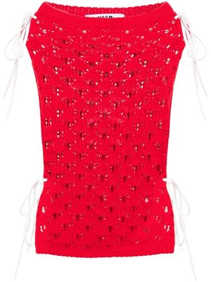 MSGM strapless knitted top - Red