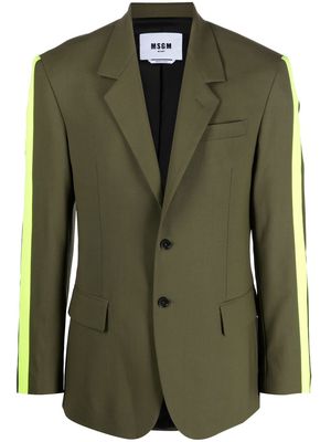 MSGM stripe-detail blazer - Green