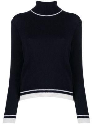 MSGM stripe-detail wool-cashmere sweatshirt - Blue
