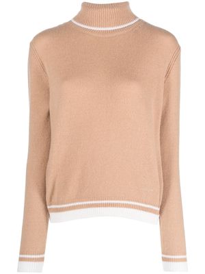 MSGM stripe-detail wool-cashmere sweatshirt - Neutrals