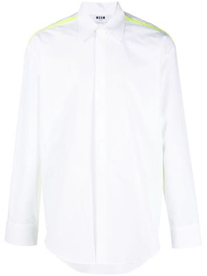 MSGM stripe detailed long-sleeved shirt - White