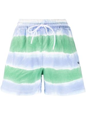 MSGM stripe-pattern drawstring shorts - Blue