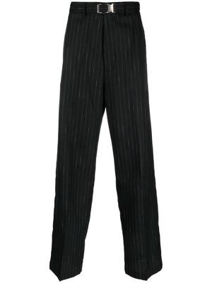 MSGM stripe-pattern wide-leg trousers - Black