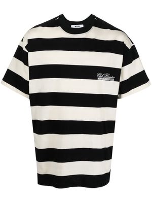 MSGM striped cotton T-shirt - Black