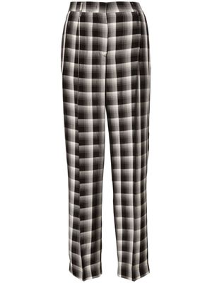 MSGM tartan check-pattern straight-leg trousers - Brown