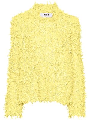 MSGM textured-finish asymmetric jumper - Yellow