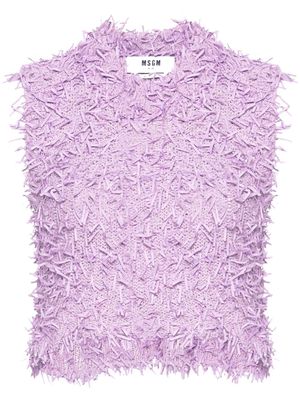 MSGM textured-finish knitted top - Purple