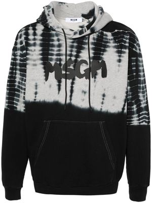 MSGM tie-dye cotton hoodie - Black