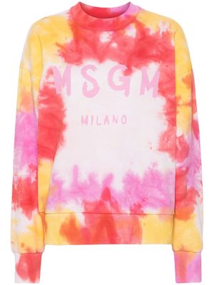 MSGM tie-dye cotton sweatshirt - Pink
