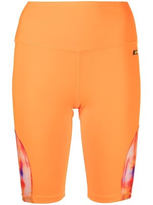 MSGM tie-dye panel cycle shorts - Orange