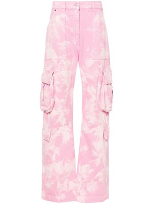 MSGM tie-dye patterned cargo trousers - Pink