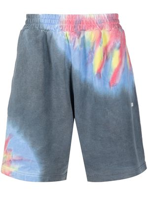 MSGM tie-dye print cotton shorts - Blue