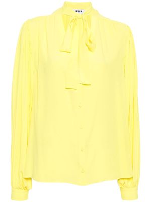 MSGM tie-fastening long-sleeve shirt - Yellow