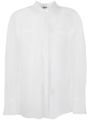 MSGM transparent long-sleeve shirt - White