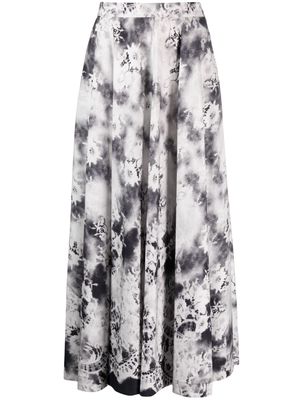 MSGM trompe l'oeil lace-print skirt - Black