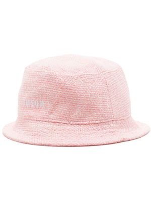 MSGM tweed embroidered bucket hat - Pink