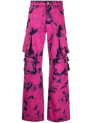 MSGM two-tone acid-wash jeans - Pink