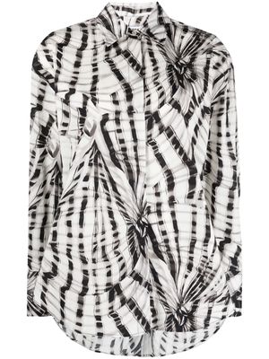 MSGM two-tone graphic-print shirt - Black