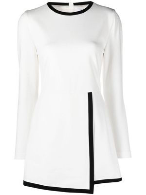MSGM two-tone long-sleeve playsuit - White