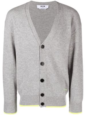 MSGM V-neck long-sleeve cardigan - Grey