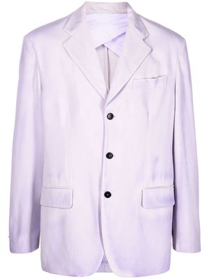MSGM washed-effect single-breasted blazer - Purple