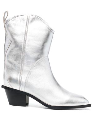 MSGM Western 55mm calf-length boots - Silver
