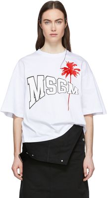 MSGM White Palm Logo T-Shirt