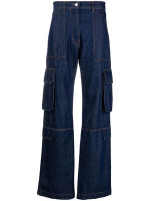 MSGM wide-leg cargo jeans - Blue