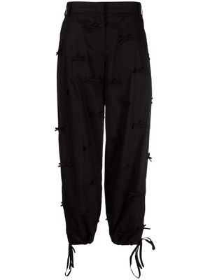 MSGM wide-leg cotton trousers - Black