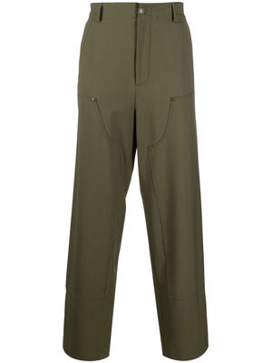 MSGM wide-leg cotton trousers - Green