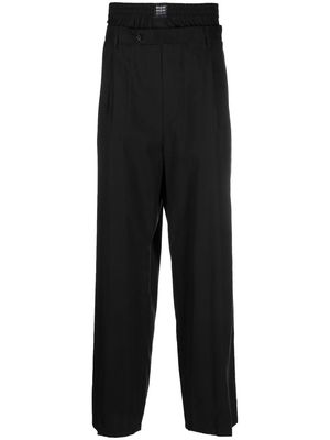 MSGM wide-leg double-waist trousers - Black