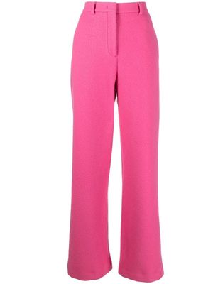 MSGM wide-leg virgin-wool trousers - Pink