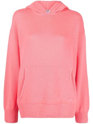 MSGM wool-cashmere knitted hoodie - Pink