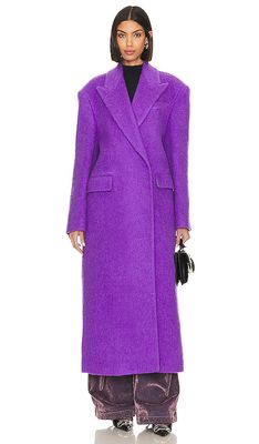 MSGM Wool Coat in Purple