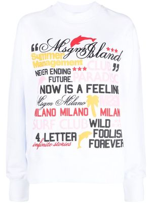 MSGM word print sweatshirt - White