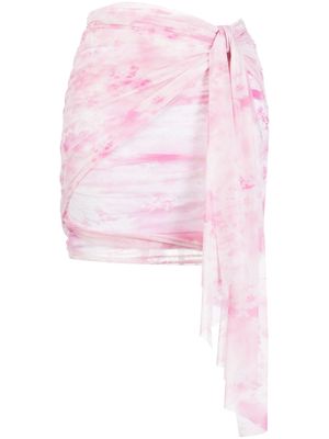 MSGM wrap-design short skirt - Pink