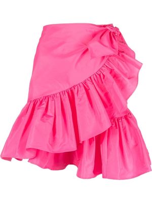 MSGM wrap-style ruffle mini skirt - Pink